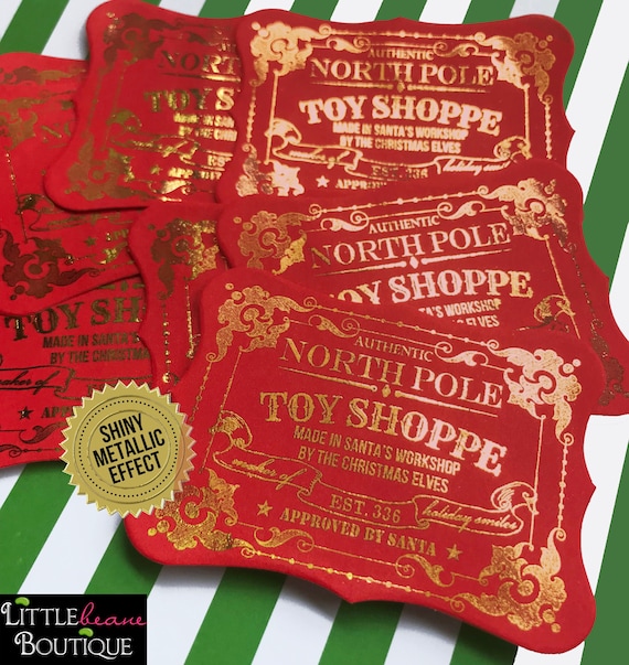 Special Delivery Christmas Labels, Santas Workshop stickers, Authentic North pole toy shoppe gift labels, Metallic Foil Christmas stickers Il_570xn