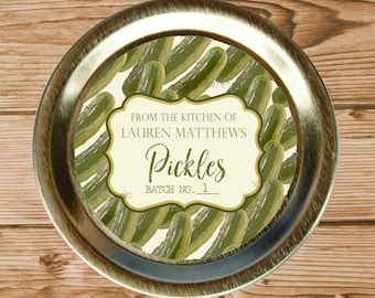 Personalized Pickle Canning Jar Labels, Vegetable Harvest Packaging stickers