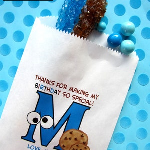 Cookie bags, Googly eyes, Cookie, Birthday Party, monster eyes, chocolate chip cookies, Favor bags, candy bags, Treats