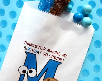 Cookie bags, Googly eyes, Cookie, Birthday Party, monster eyes, chocolate chip cookies, Favor bags, candy bags, Treats