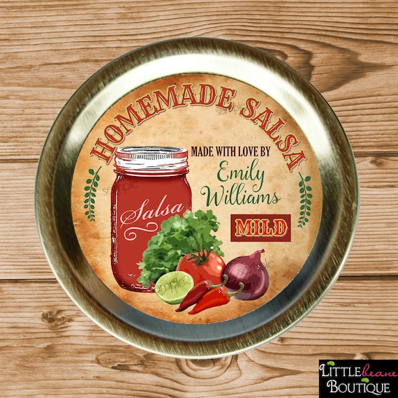 Salsa Stickers, Mild Salsa Labels, Homemade Salsa labels, Salsa Canning Labels, Salsa Mason Jar stickers, Custom, Personalized Labels Il_570xn