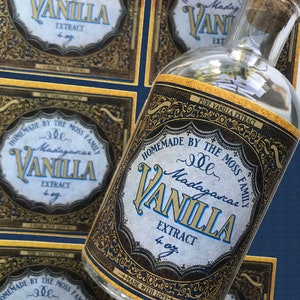 Vanilla Extract Labels, Homemade Vanilla Extract labels, Vintage Vanilla Extract bottle labels, custom Vanilla Extract Sticker