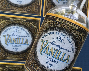 Vanilla Extract Labels, Homemade Vanilla Extract labels, Vintage Vanilla Extract bottle labels, custom Vanilla Extract Sticker