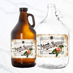 Moonshine labels, Large Homemade Moonshine labels, Peach Moonshine, Apple pie Moonshine, Vintage style, Bottle labels, custom labels