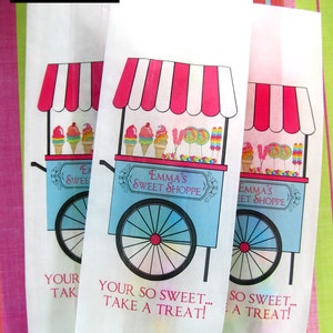 Candy favor Bags, Sweet Shoppe Cart, sweet shop Favor bags, Candy Buffet, Birthday party, Sweets, Treat bags image 4