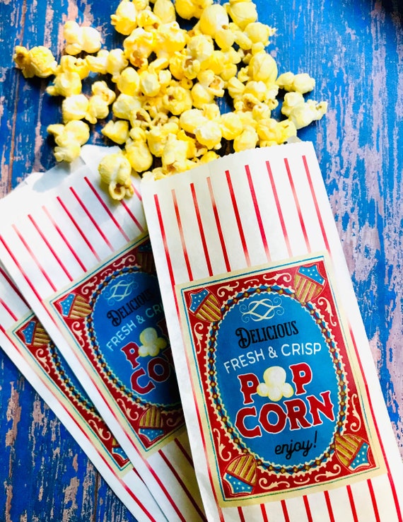 Patriotic Popcorn Bags Independence Day Vintage Popcorn Bags Americana Popcorn 4th of