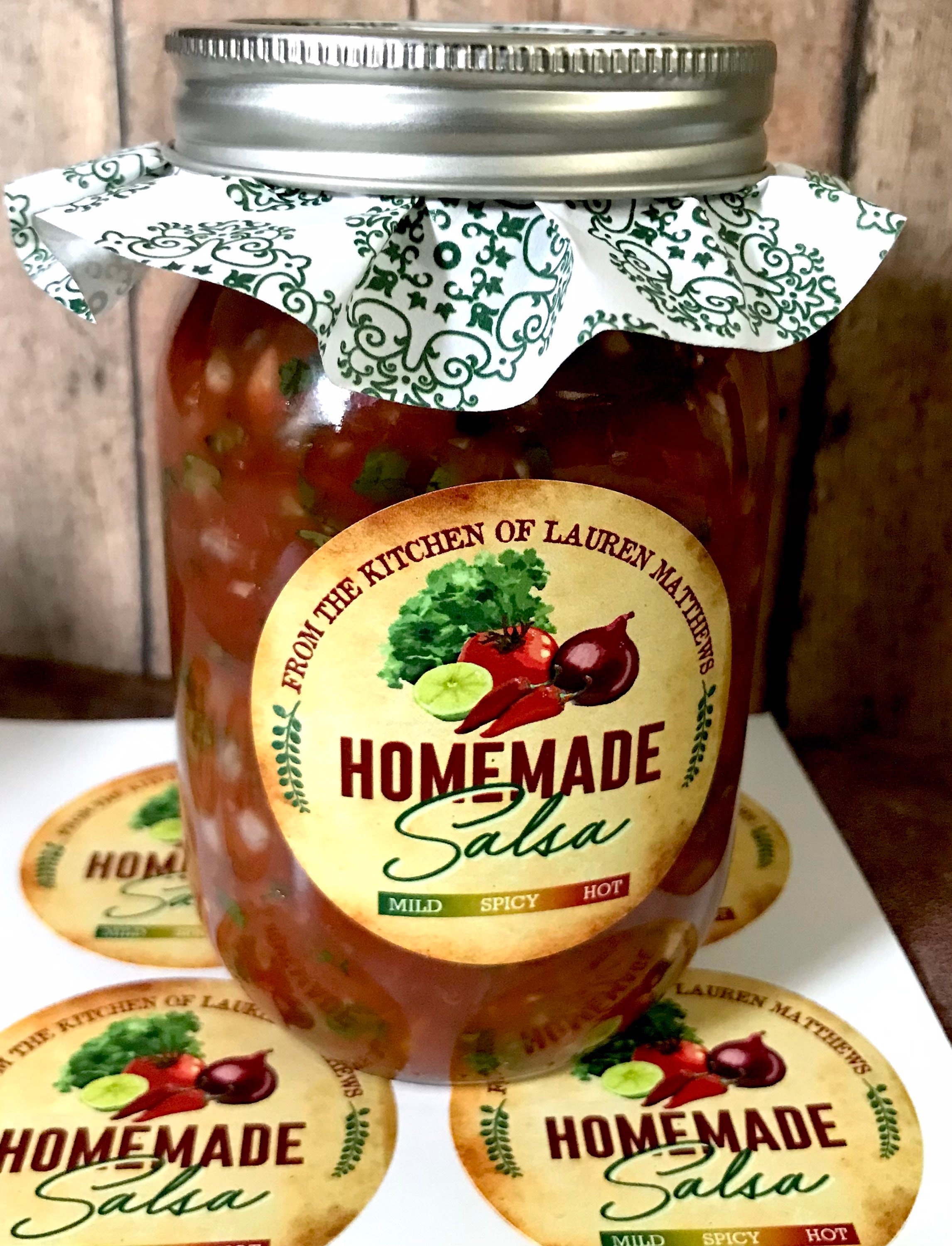 Customized Salsa Canning Label - Custom Hot Sauce Labels - Watercolor Style  – Authentic Heirlooms