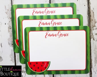 Watermelon Notecards, Watermelon Stationery, Flat notecards, Watermelon Birthday Party, Thank you Notes, childrens stationary