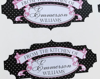 Personalized Baking Stickers, Baking labels, Canning labels, Bread labels, Fancy Baking Labels, From the Kitchen of