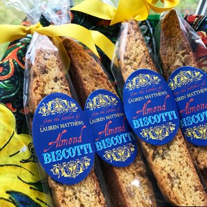 Italian Biscotti Labels, Homemade Biscotti Stickers, Italian Cookie Labels, Almond Biscotti labels, Custom Cookie labels