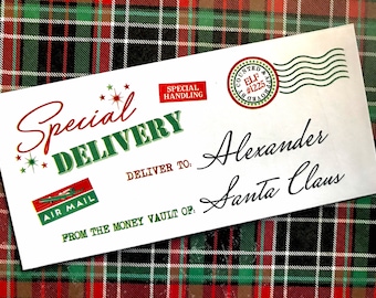 Personalized Christmas Money Envelopes - Money Gift ideas -  money gift  - Teenagers - Kids - Stocking Stuffer - cash gift - Santa Bucks