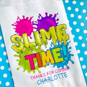 Slime Favor bags, Slime  Party, Slime Birthday Party,Slime time, Slime Queen, Candy bags, treat bags, Paper bags, Slime party favors