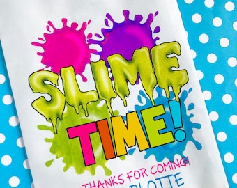 Slime Favor bags, Slime  Party, Slime Birthday Party,Slime time, Slime Queen, Candy bags, treat bags, Paper bags, Slime party favors