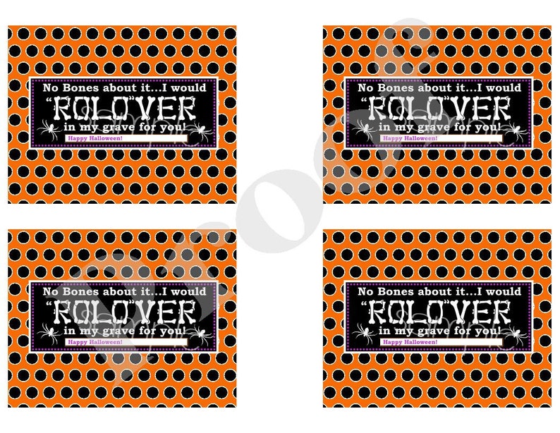 Printable Halloween Favors Rolo Wrappers DIY Candy - Etsy