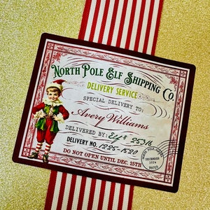 Christmas Elf Delivery Stickers, North Pole Toy Shoppe, Special Delivery Sticker, Santas Workshop Elf, North Pole Elf Shipping Labels