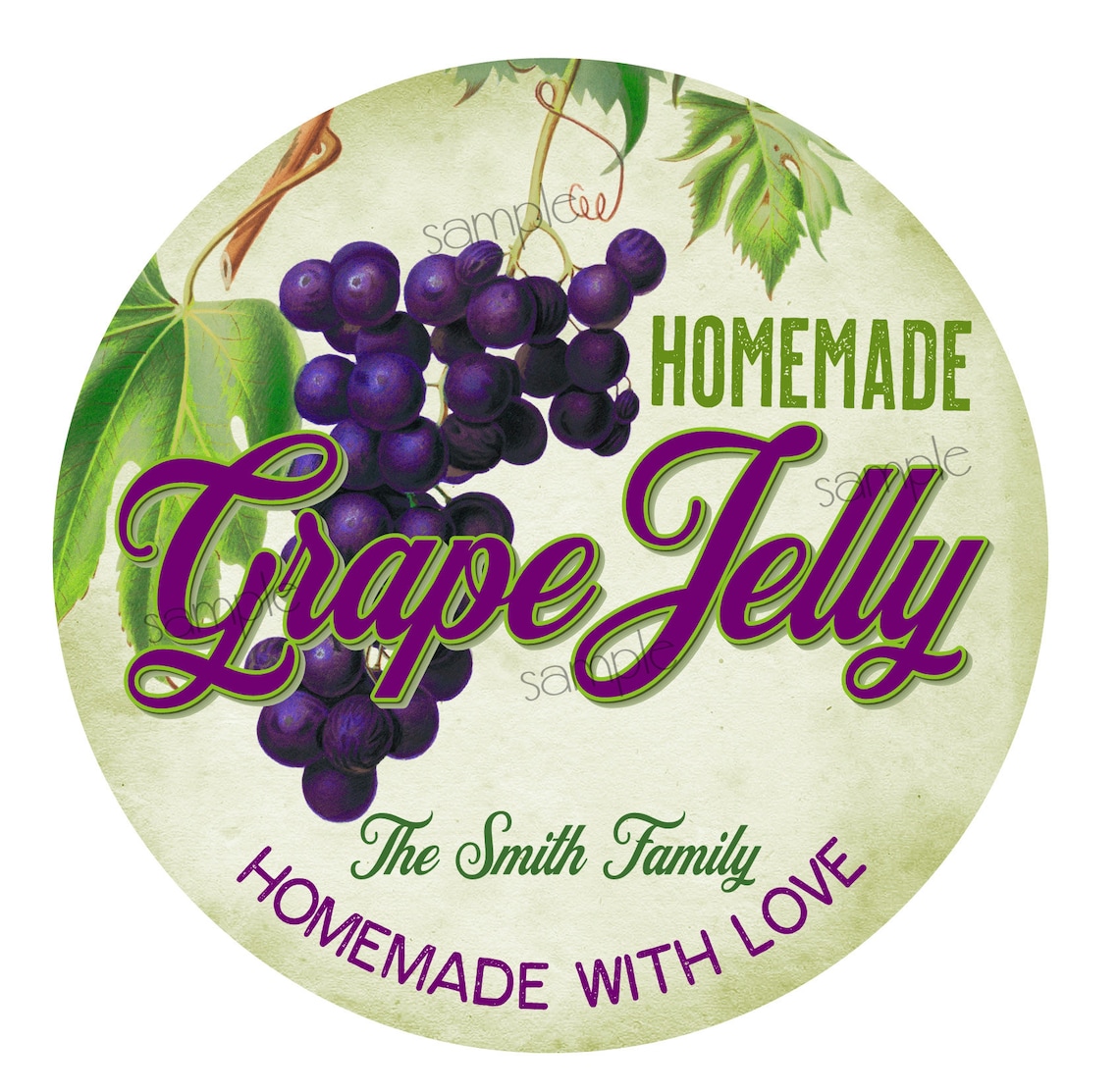 Grape Jelly Labels Jelly Jar Labels Grape Jelly Stickers Etsy