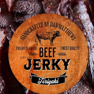 Homemade Beef Jerky Labels, Handcrafted Jerky Labels, Personalized Stickers, Packaging Labels, custom labels