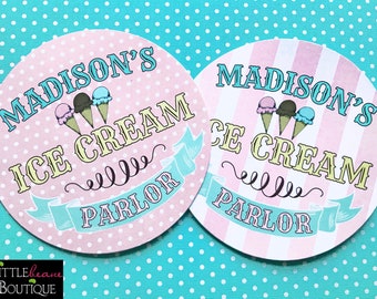 Ice Cream Stickers, Ice cream party, Ice cream Shoppe, Ice cream parlor, Ice cream party decorations, labels, favor bag stickers