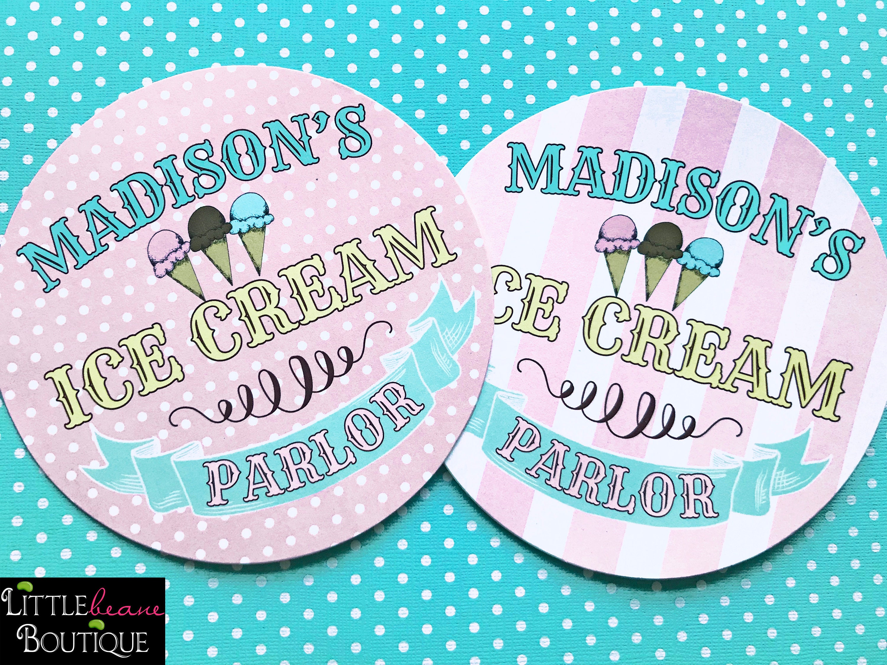 Ice Cream Stickers, Ice cream party, Ice cream Shoppe, Ice cream parlor, Ice cream party decorations, labels, favor bag stickers