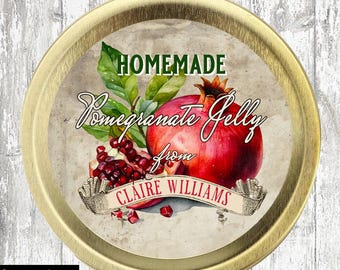 Pomegranate Jelly Canning Labels, 2 Inch Fruit canning labels, Jelly jar Label, Fruit Preserves, Canning Sticker, personalized canning Label