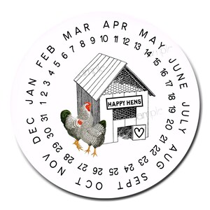 Chicken Egg Labels, Chicken Coop Date Stickers, Farm Fresh Egg Labels, Egg container Stickers, Egg Date Stickers, set of 36
