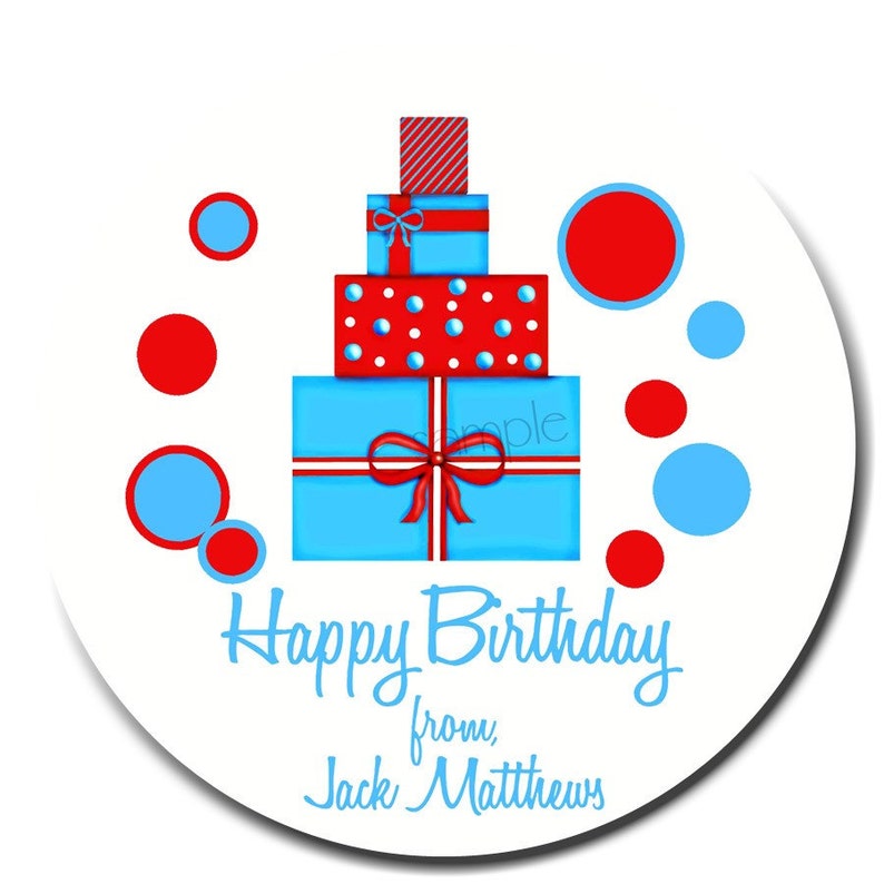 Birthday Gift Stickers Birthday Present Labels 3 COLOR Etsy