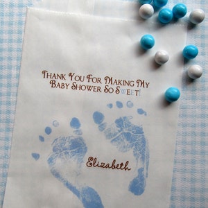 Baby Shower Candy Bags, Baby Feet, Favor bags, Sweets, Treats, Choose any Design in my Shop image 2