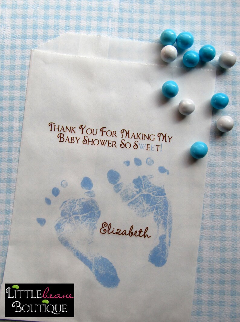 Baby Shower Candy Bags, Baby Feet, Favor bags, Sweets, Treats, Choose any Design in my Shop image 2