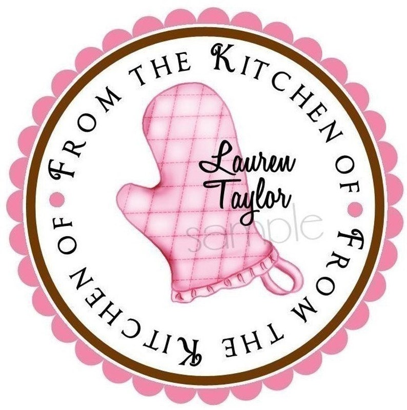 Personalized baking labels, kitchen baking stickers, custom baking labels, kitchen stickers, Oven Mitt Labels, Homemade by, Baked with Love pink
