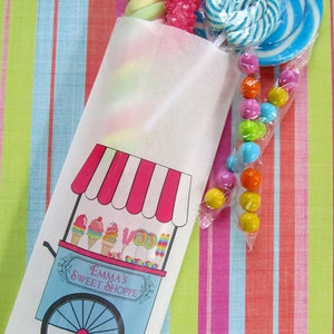 Candy favor Bags, Sweet Shoppe Cart, sweet shop Favor bags, Candy Buffet, Birthday party, Sweets, Treat bags image 1