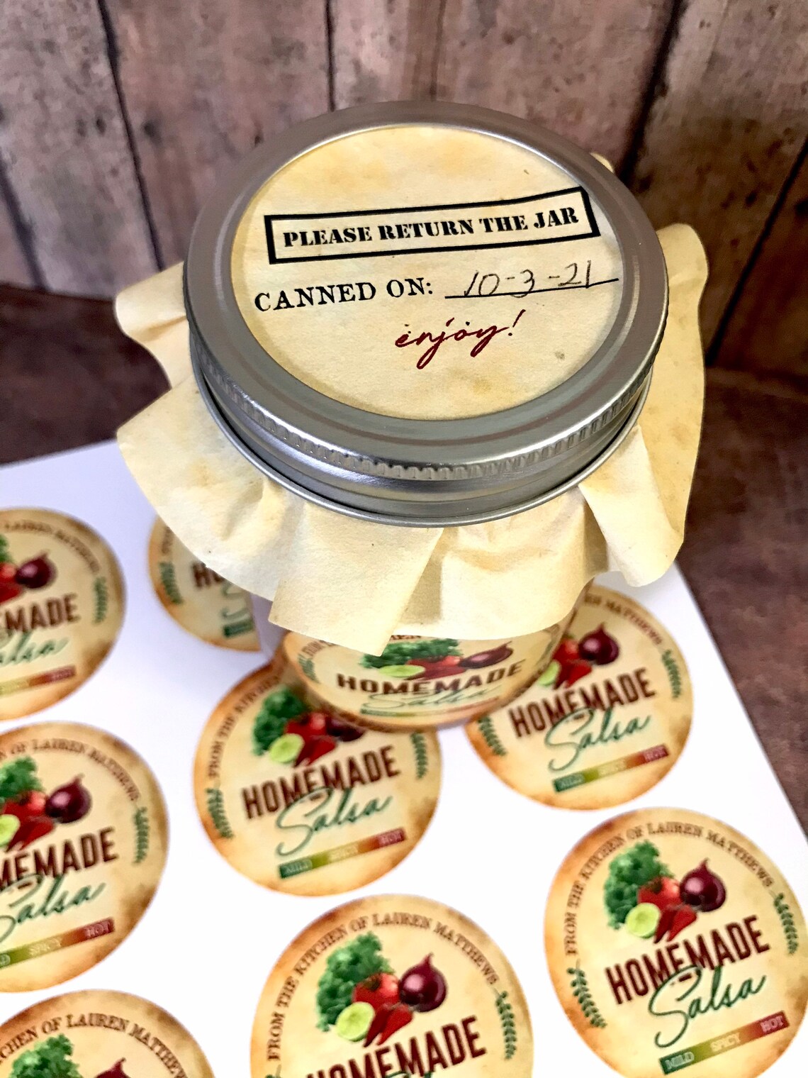 WATERPROOF Salsa Stickers Mild Salsa Labels Homemade Salsa - Etsy