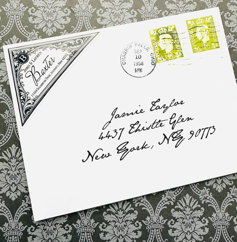 Heritage Style Return Address Labels, Victorian Triangle Return Address ...