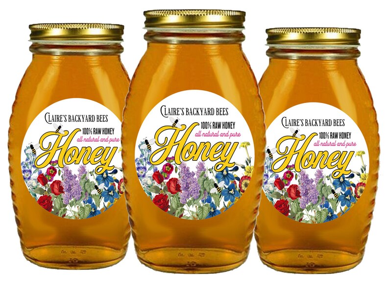 Wildflower Honey Jar Labels Personalized Honey Jar Stickers Etsy