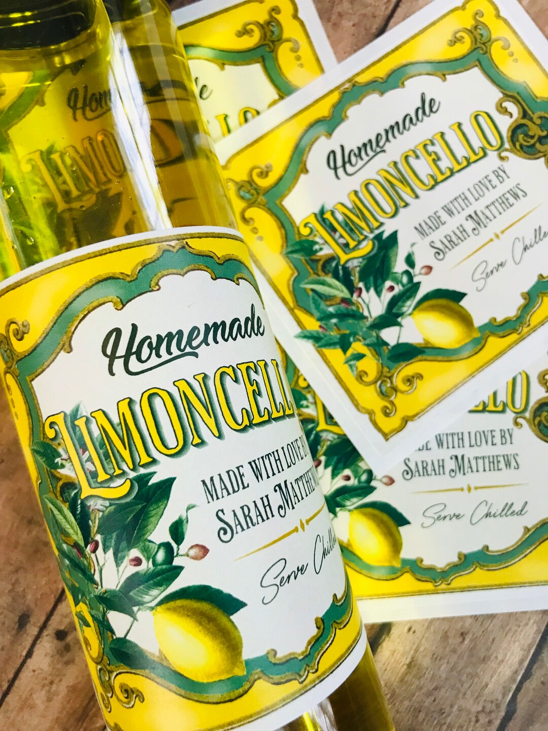 Custom Limoncello Labels Large Homemade Limoncello Labels Lemon