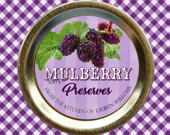 Mulberry Canning Labels, Mulberry Preserves labels, Mulberry Jelly, Mulberry Jam labels, mason jar labels, personalized, Fruit stickers