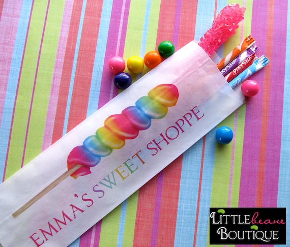 Candy Lollipop favor Bags, Lollipop Favor bags, Hot Colors, Favor bags, Candy Buffet, Birthday party, Sweets, Treats Il_570xn