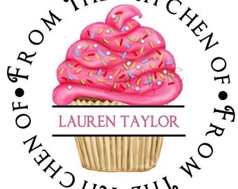 Cupcake stickers, Personalize Stickers, Cupcake FUN, Cupcakes, baking, Cooking, Kitchen, Labels,  Favor, Hostess, Housewarming