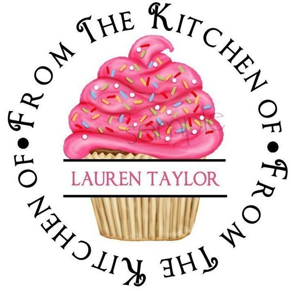 Cupcake stickers, Personalize Stickers, Cupcake FUN, Cupcakes, baking labels, Cooking, Kitchen, cupcake Favor, Hostess, Housewarming