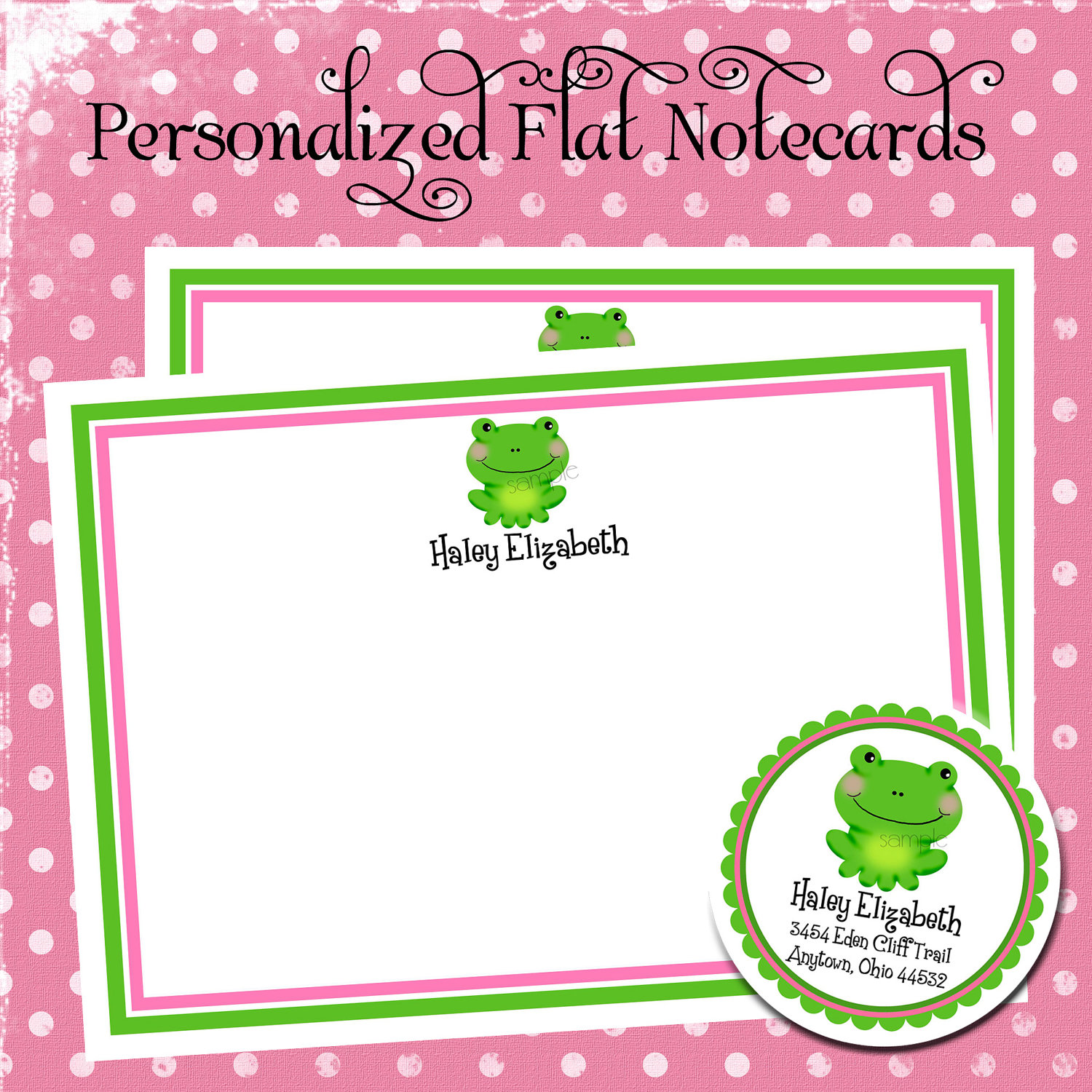Frog Stationery frog Note cards Greeting Labels Stickers Etsy