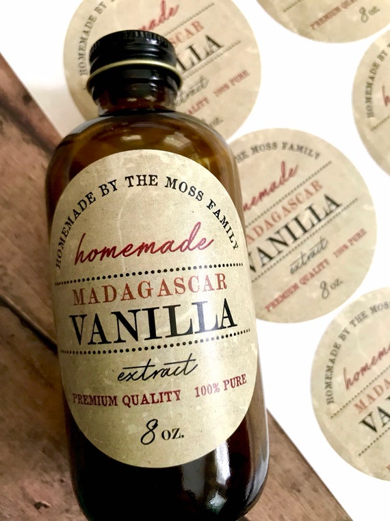 Vanilla Extract Labels - Homemade Madagascar Vanilla Extract labels - Vintage Vanilla Extract bottle labels - Water Resistant Il_570xn