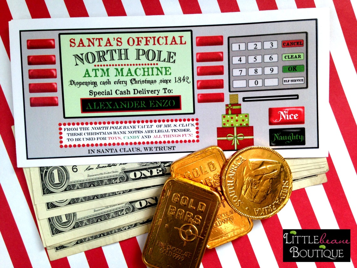 Personalized Christmas Money Envelopes Money Gift 8 Designs Etsy