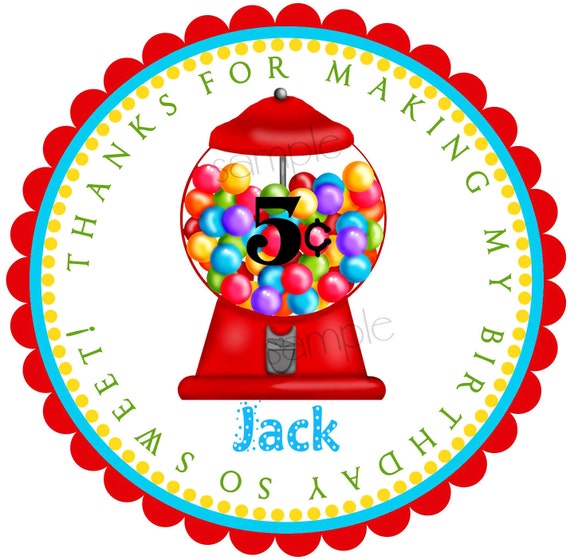 Gumball Machine stickers,gumballs, candy, sweet shop, Labels,Favor, Birthday, Gumballs,Candy, Candy Shop, Candy Shoppe Il_570xn