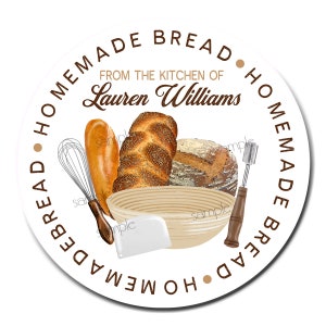 Homemade Bread Labels, Bread Baking labels, Personalized Bread labels, Artisan Bread labels, Baking Labels, From the Kitchen of