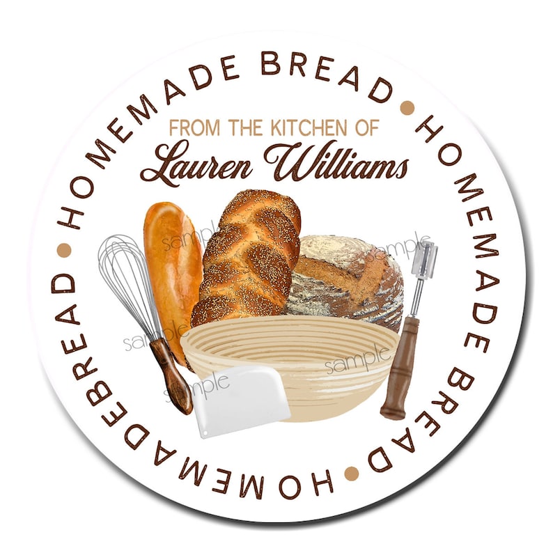 Homemade Bread Labels Bread Baking Labels Personalized Bread Etsy