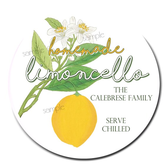 Homemade Limoncello lables, Lemon Tags, Lemon Stickers, Limecello