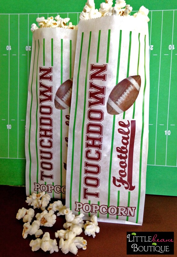 Football Popcorn Bags Sports Birthday Party Sports Favor Etsy
