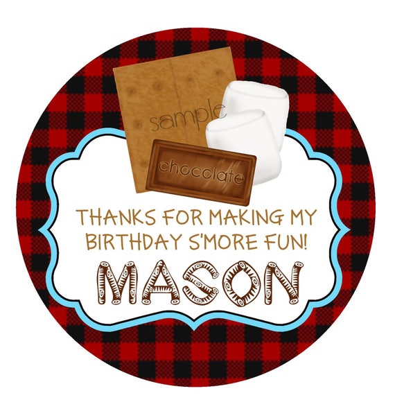 Smores Stickers S More Camping Birthday Party Camp Out Etsy