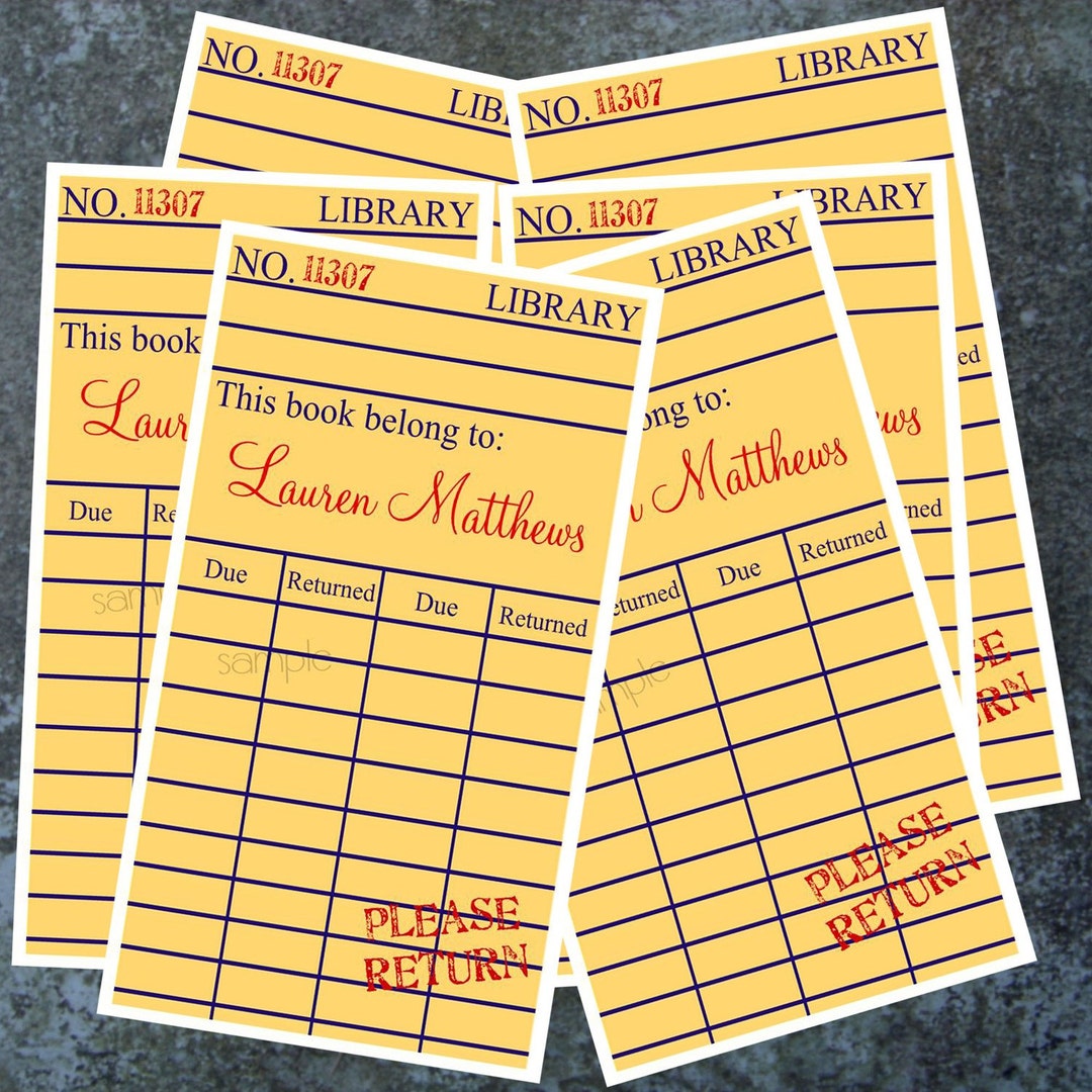 Personalized Library Book Stickers, Library Book, Ex Libris, Vintage