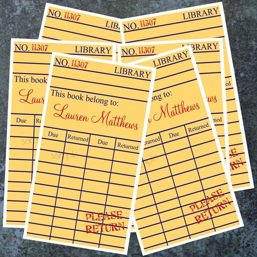 Personalized Library Book Stickers Library Book Ex Libris - Etsy