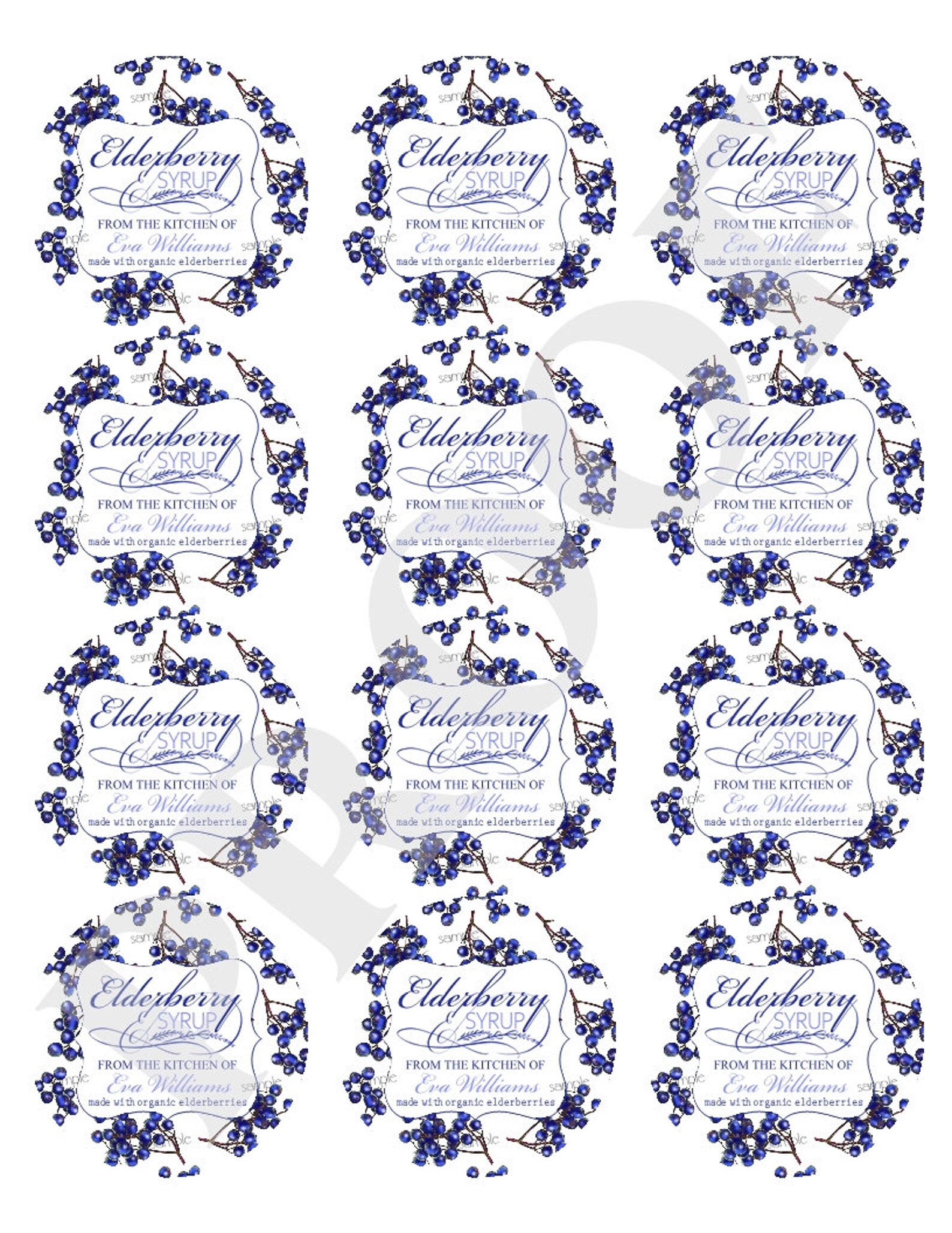 Elderberry Syrup Labels Elderberry Jam labels Elderflower | Etsy